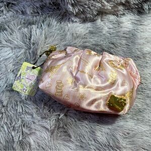 Hello Kitty Paris Theme Pink and Gold Satin Cosmetics Bag